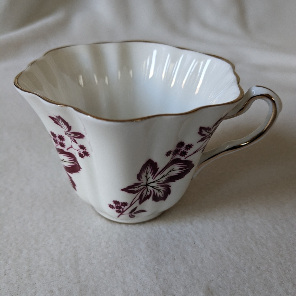 Vintage Rosina Bone China Cup Burgundy and Gold 5741 Coffee Tea